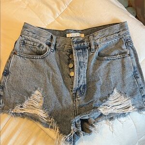 PacSun Vintage High Rise Women's Ripped Jean Shorts - Blue